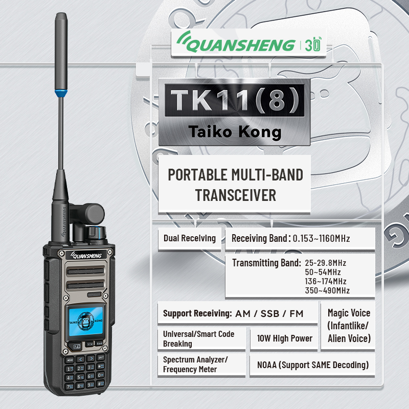 Amazon.com: QuanSheng TK11(8) Multi-Band Walkie Talkie - 10W, NOAA